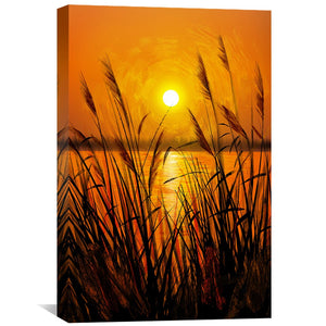 Sunset Silhouettes Canvas Art Clock Canvas