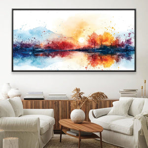 Sunset Splash Canvas Art 20 x 10in / Canvas Clock Canvas