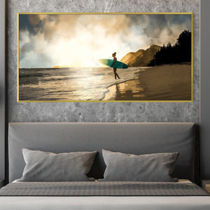 Surf's Dawn Canvas Art Clock Canvas