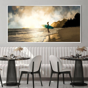 Surf's Dawn Canvas Art Clock Canvas