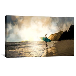 Surf's Dawn Canvas Art Clock Canvas