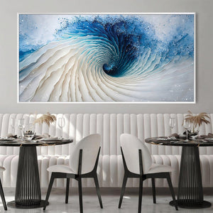 Swirl Blue Depth Canvas Art Clock Canvas