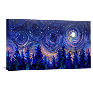 Swirled Sky Canvas Art Clock Canvas