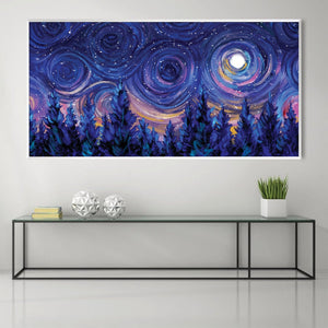 Swirled Sky Canvas Art Clock Canvas