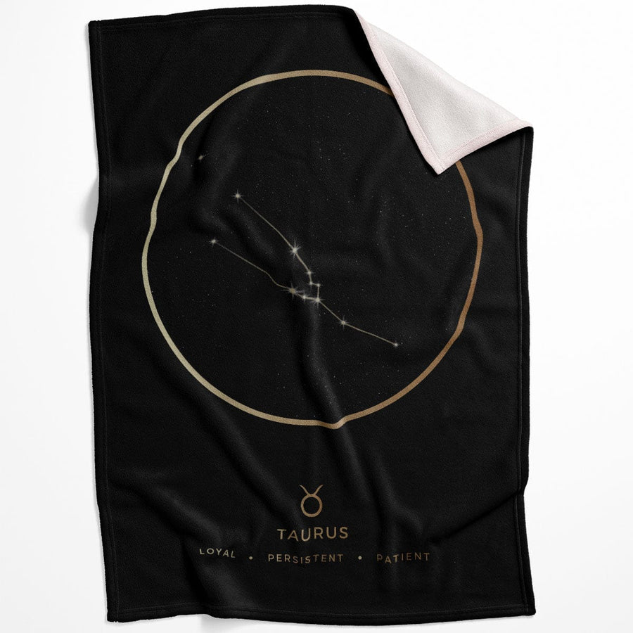 Taurus Traits Gold Blanket Blanket 75 x 100cm Clock Canvas