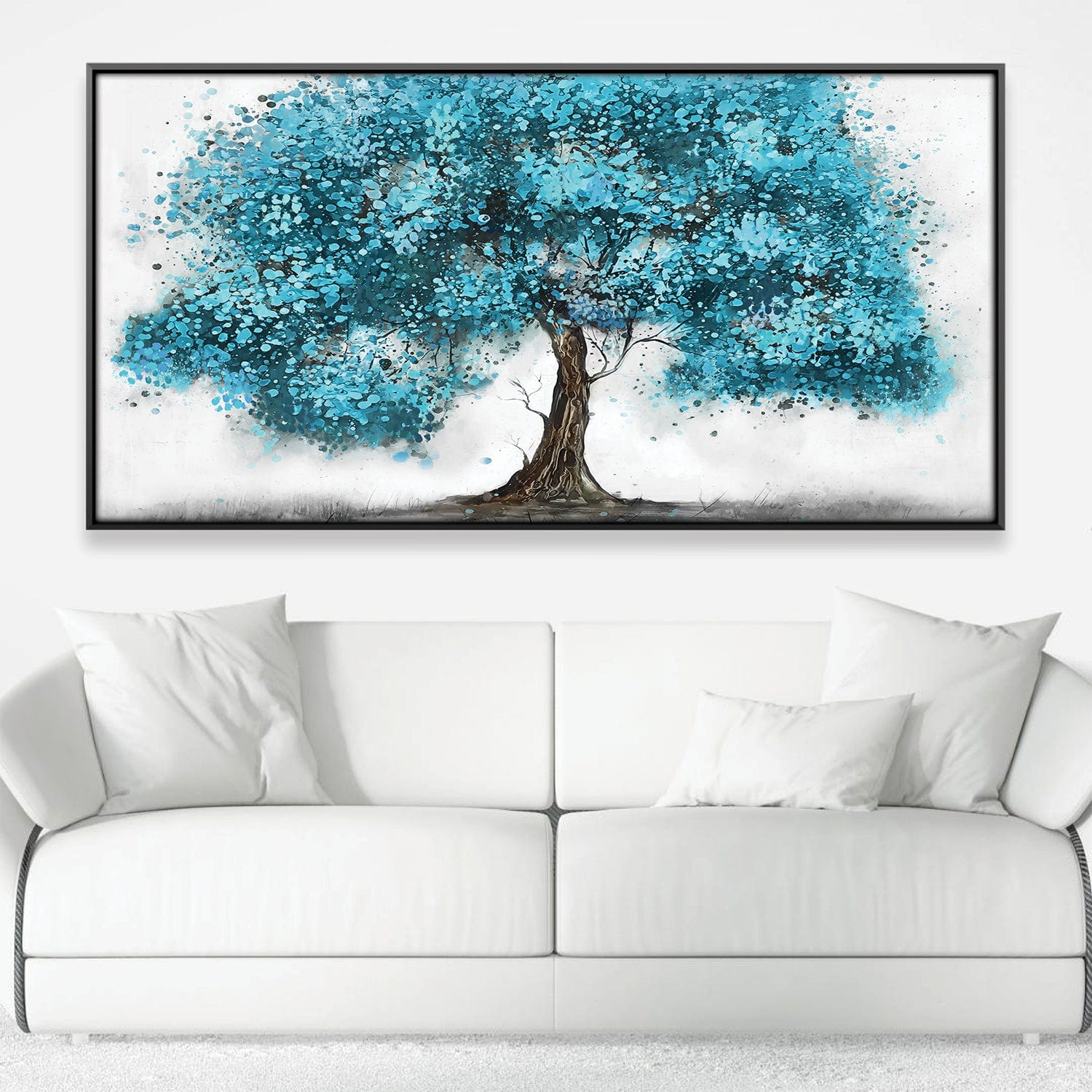 Teal Sap Canvas Art 50 x 25cm / Rolled Prints Clock Canvas