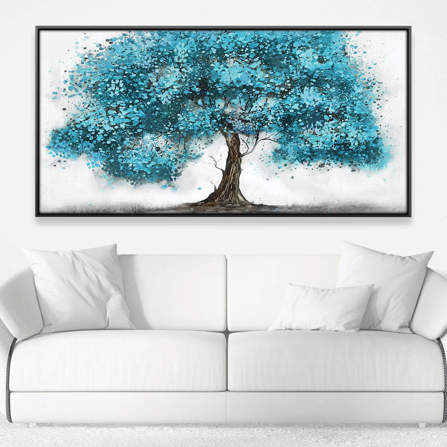 Teal Sap Canvas Art 50 x 25cm / Rolled Prints Clock Canvas