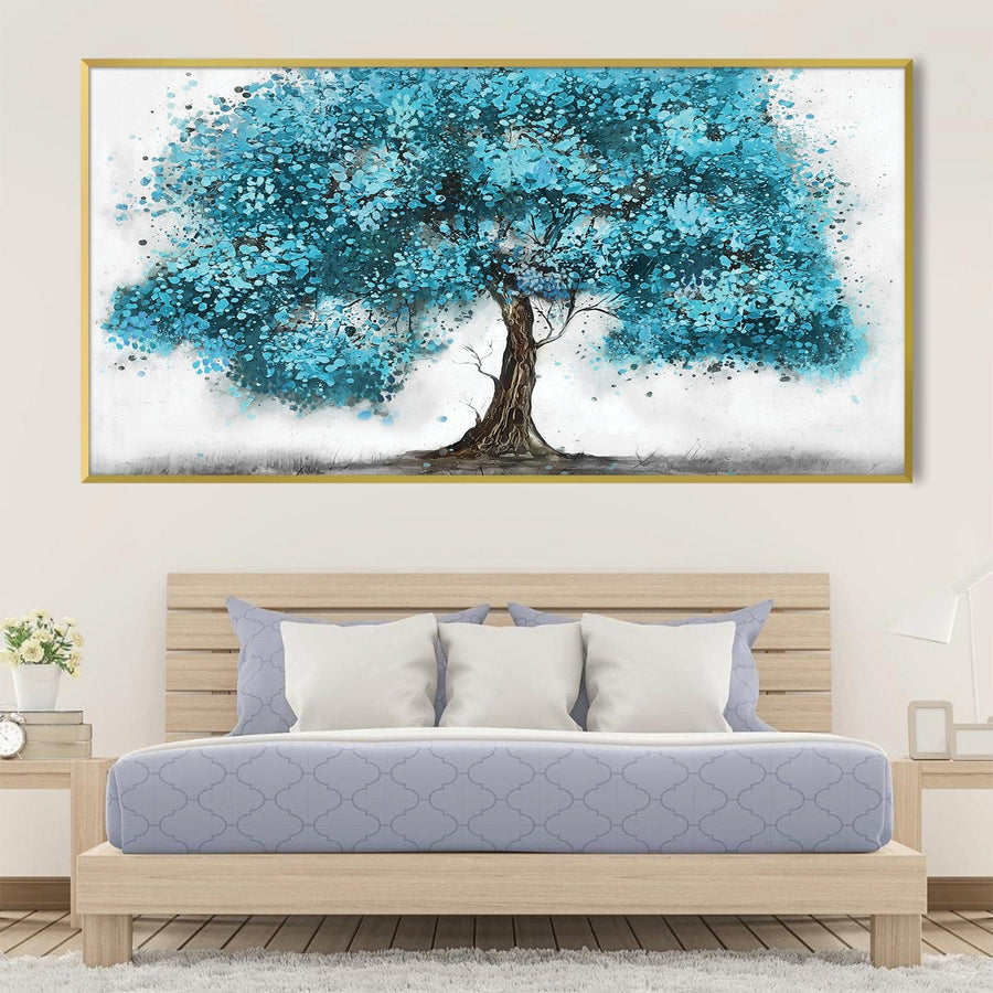 Teal Sap Canvas Art Clock Canvas