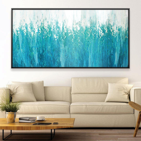 Teal Transition Canvas Art 50 x 25cm / Rolled Prints Clock Canvas