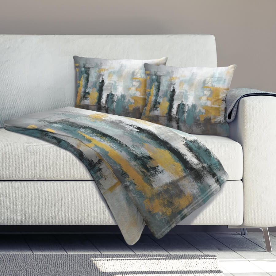Tempered Shades Dream Home Bundle Bundle 2 Cushions & 1 Blanket Clock Canvas