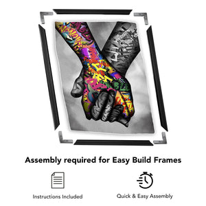 Tempered Shades Easy Build Frame Posters, Prints, & Visual Artwork Clock Canvas