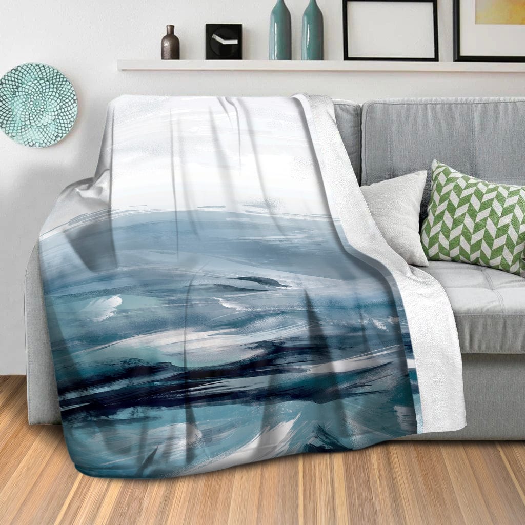 The Brushed Ocean A Blanket Blanket Clock Canvas