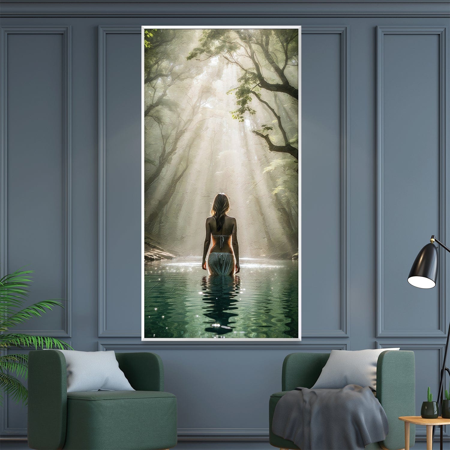 The Green Calm Canvas Art Clock Canvas