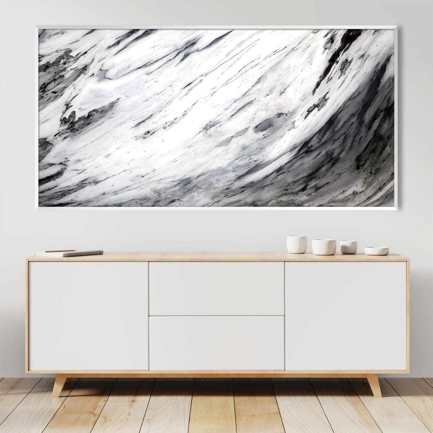 The Grey Symphony Canvas Art Clock Canvas