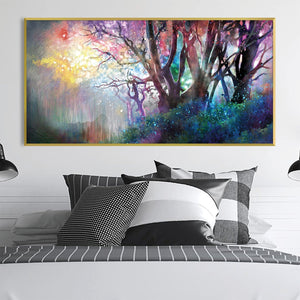 The Kaleidoscope Forest Canvas Art Clock Canvas