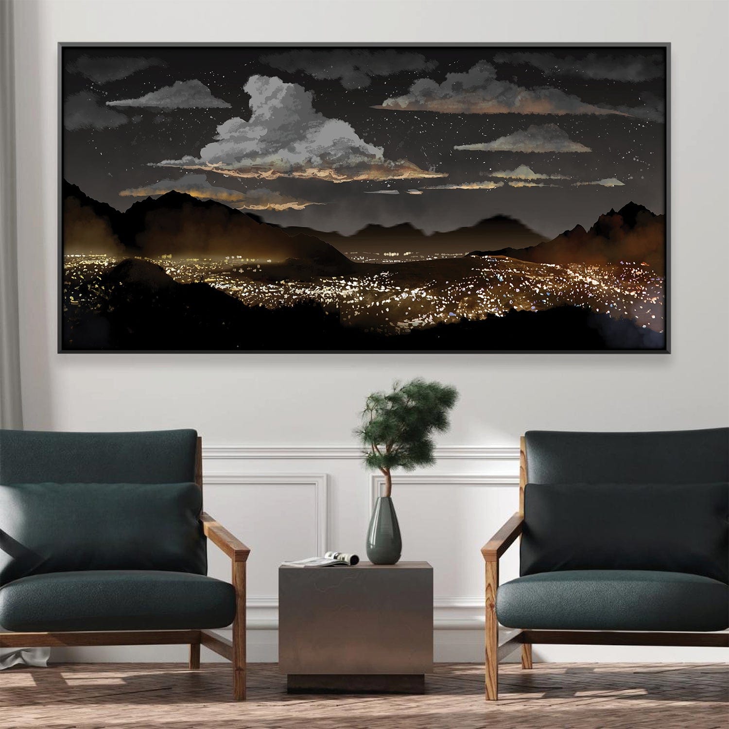 The Sleeping City Canvas Art 20 x 10in / Canvas Clock Canvas