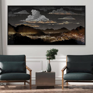 The Sleeping City Canvas Art 20 x 10in / Canvas Clock Canvas