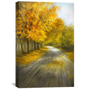 The Turning Road Canvas Art Clock Canvas