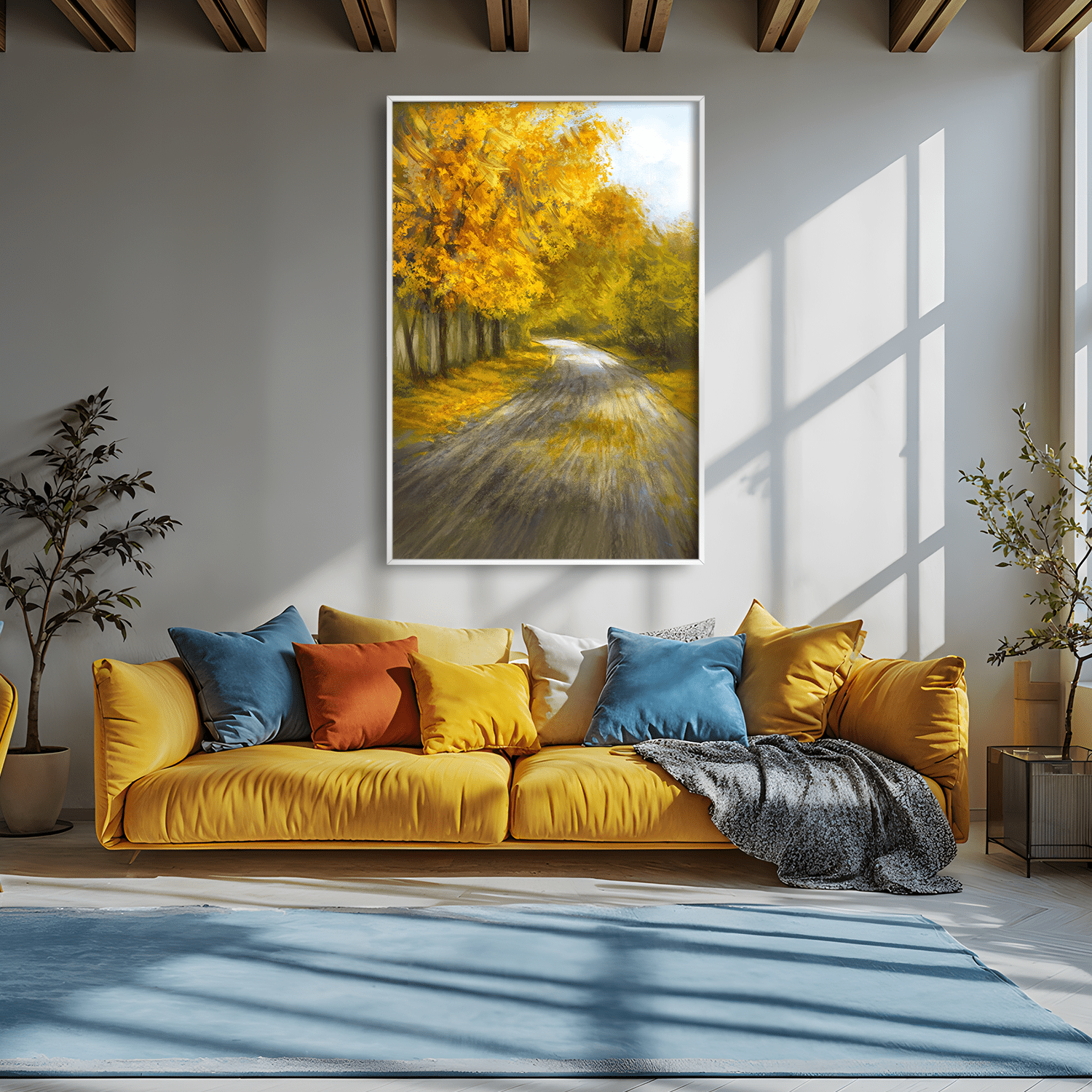 The Turning Road Canvas Art Clock Canvas