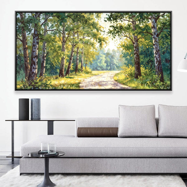 Through the Birches Canvas Art 20 x 10in / Canvas Clock Canvas