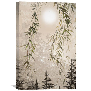 Through the Hanging Leaves Canvas Art Clock Canvas