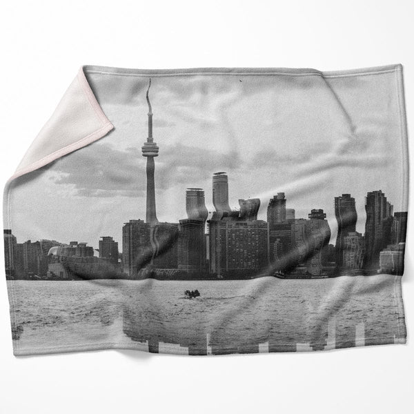 Toronto Skyline Blanket Blanket 75 x 100cm Clock Canvas