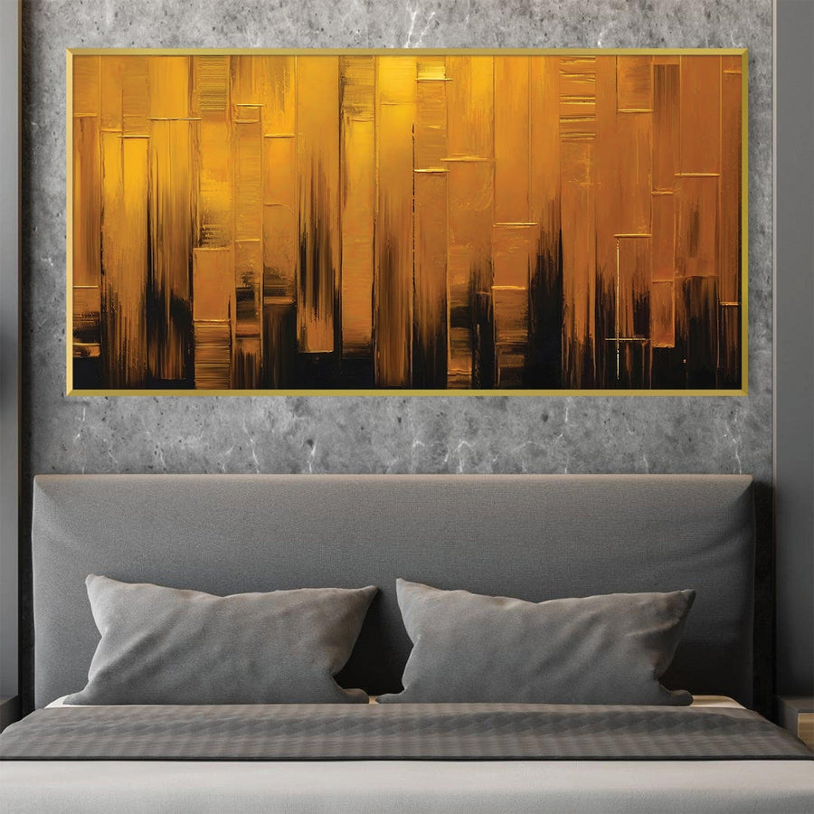 Towered Abstract Canvas Art Clock Canvas