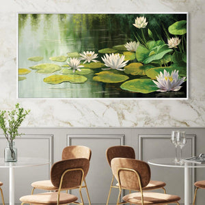 Tranquil Lilies Canvas Art Clock Canvas