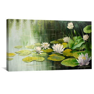 Tranquil Lilies Canvas Art Clock Canvas