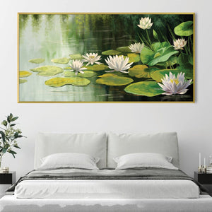 Tranquil Lilies Canvas Art Clock Canvas