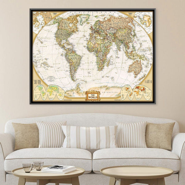 Travelers Map Canvas Art 18 x 12in / Canvas Clock Canvas