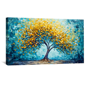 Tree in the Blue Canvas Art Clock Canvas