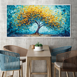 Tree in the Blue Canvas Art Clock Canvas
