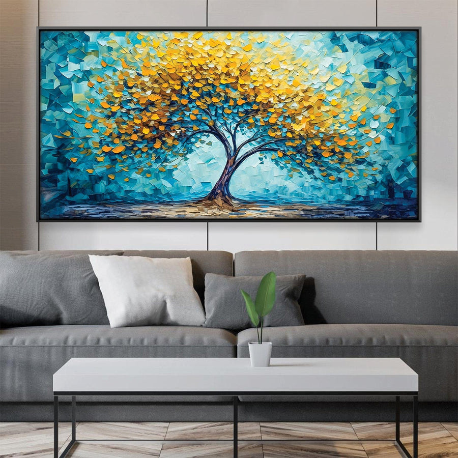Tree in the Blue Canvas Art Clock Canvas