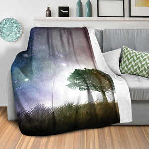 Tree of Light Blanket Blanket Clock Canvas