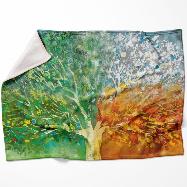 Tree Stages Blanket Blanket 75 x 100cm Clock Canvas