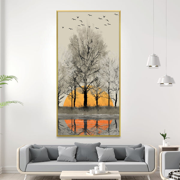 Treetops at Dusk Canvas Art Clock Canvas