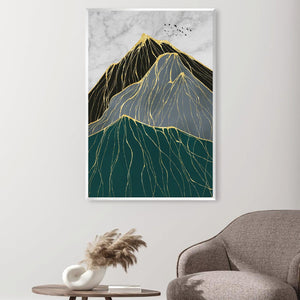 Trichromatic Peaks Canvas Art Clock Canvas