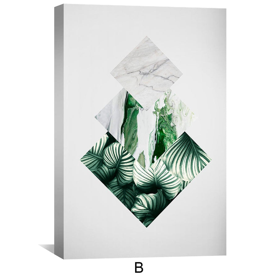 Tropical Geometry Canvas Art Clock Canvas