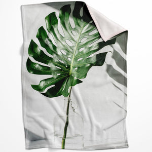 Tropical Leaf A Blanket Blanket 75 x 100cm Clock Canvas