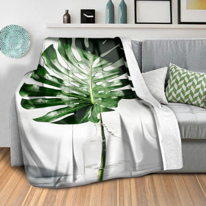 Tropical Leaf A Blanket Blanket Clock Canvas