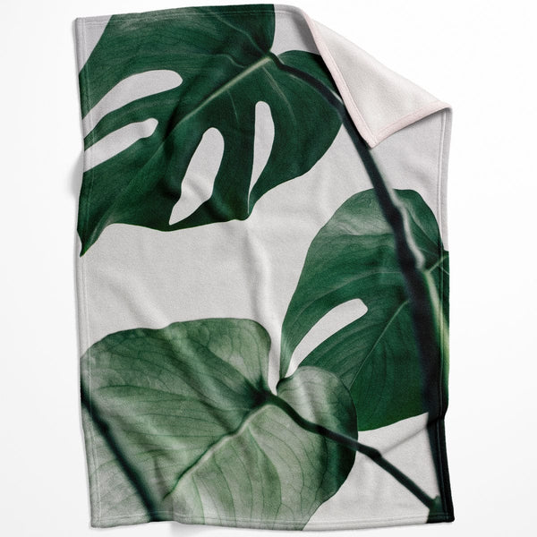 Tropical Leaf C Blanket Blanket 75 x 100cm Clock Canvas