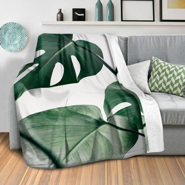 Tropical Leaf C Blanket Blanket Clock Canvas