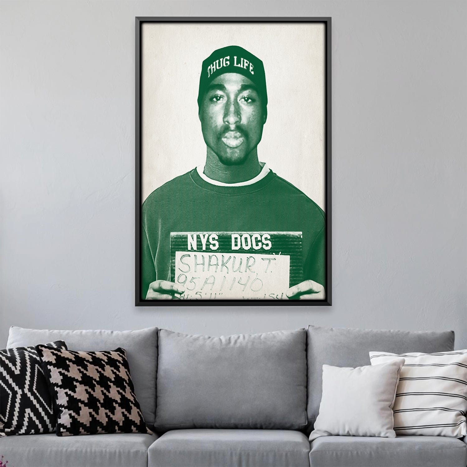 Tupac Mugshot Green Canvas product thumbnail