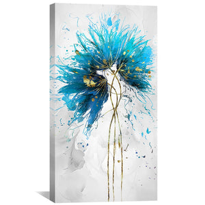 Turquoise Petal Canvas Art Clock Canvas