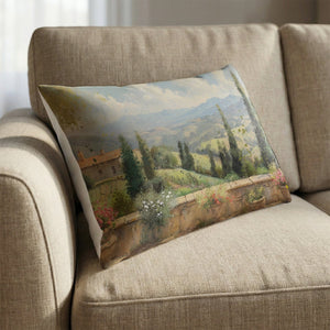 Tuscan Villa View Cushion Cushion 13 x 19in Clock Canvas