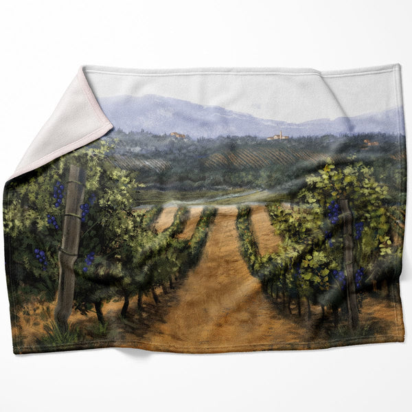 Tuscan Vinyard Blanket Blanket 75 x 100cm Clock Canvas