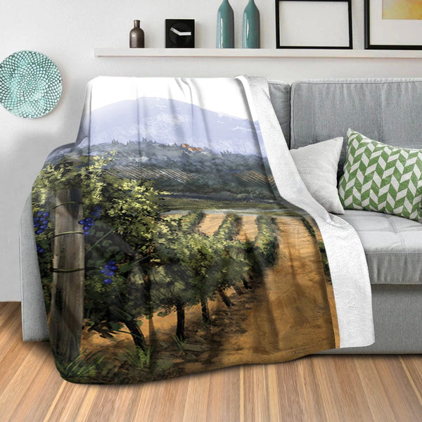 Tuscan Vinyard Blanket Blanket Clock Canvas