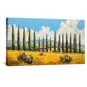 Tuscany's Golden Fields Canvas Art Clock Canvas