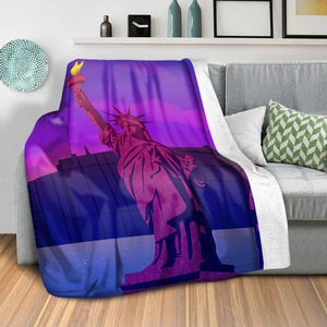 Twilight Liberty Blanket Blanket Clock Canvas